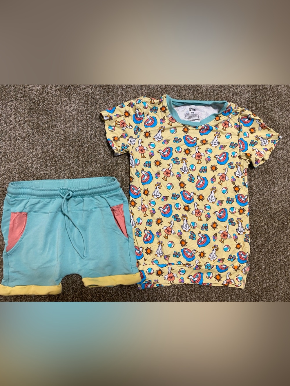 Bamboo French terry daywear short set 7/8 EUC